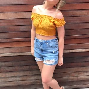 Off Shoulder Crop Top